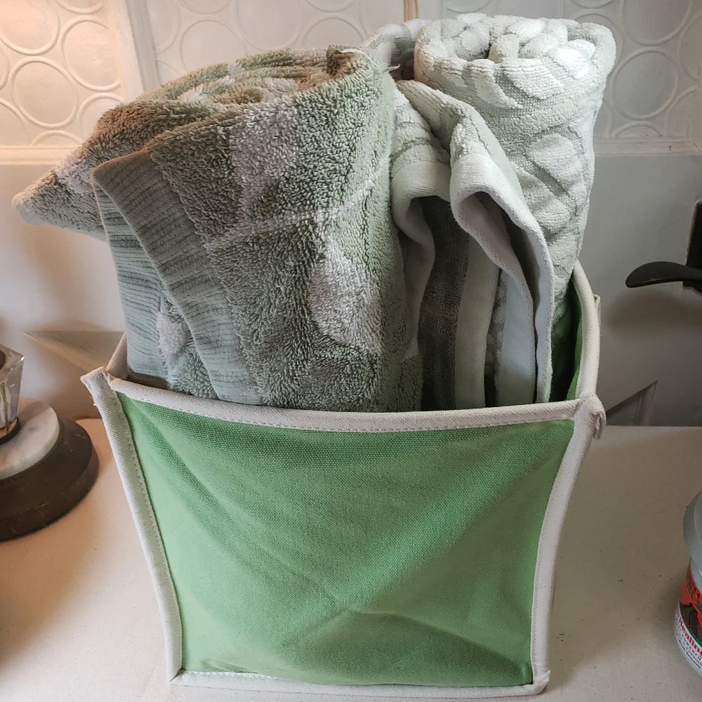 New- Pottery Barn collapsible fabric cube
